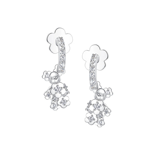 Paradise / Gemstone Patch up Mini Bear Flower Earring