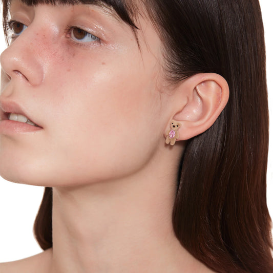 Paradise / Flocked Mini Bear Earring