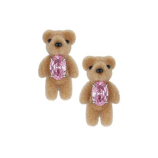 Paradise / Flocked Mini Bear Earring
