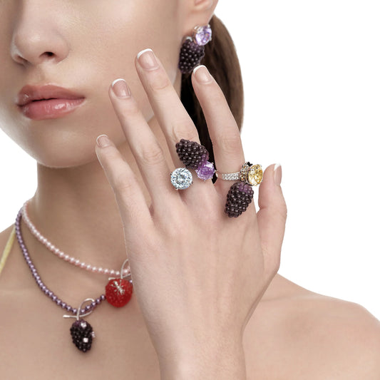Paradise / Mulberry Gemstone Open Ring