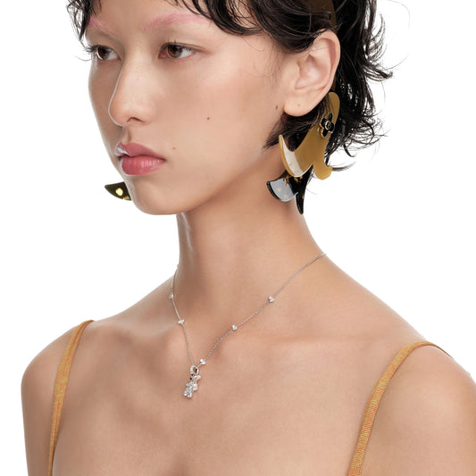 Paradise / Gemstone Patch up Mini Bear Necklace