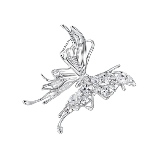 Ripple / Liquefied Butterfly Pave Gemstone Earring