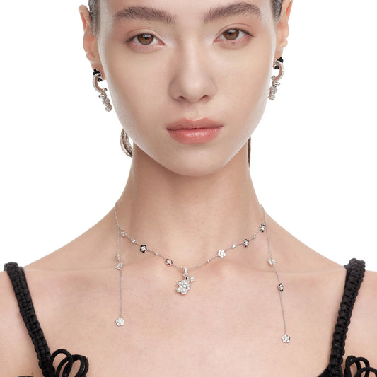 Paradise / Gemstone Patch up Mini Bear Pendant Necklace