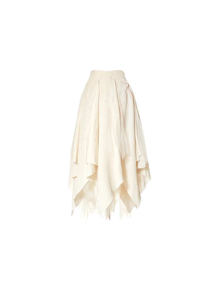 White Layered Sarees Skirt
