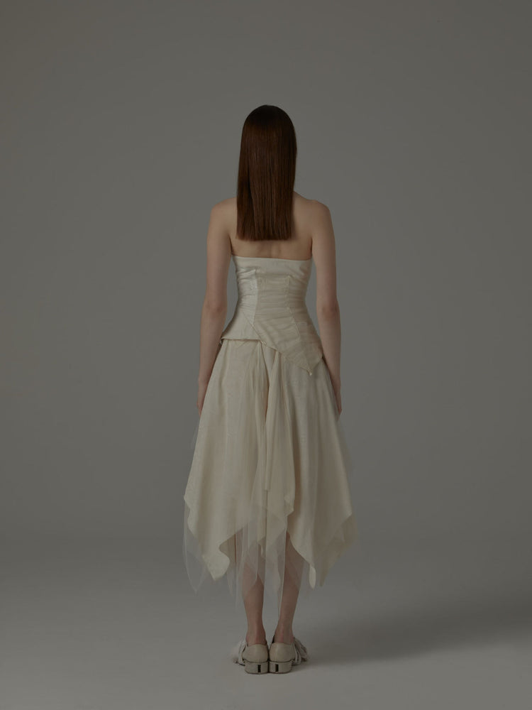 White Layered Sarees Skirt