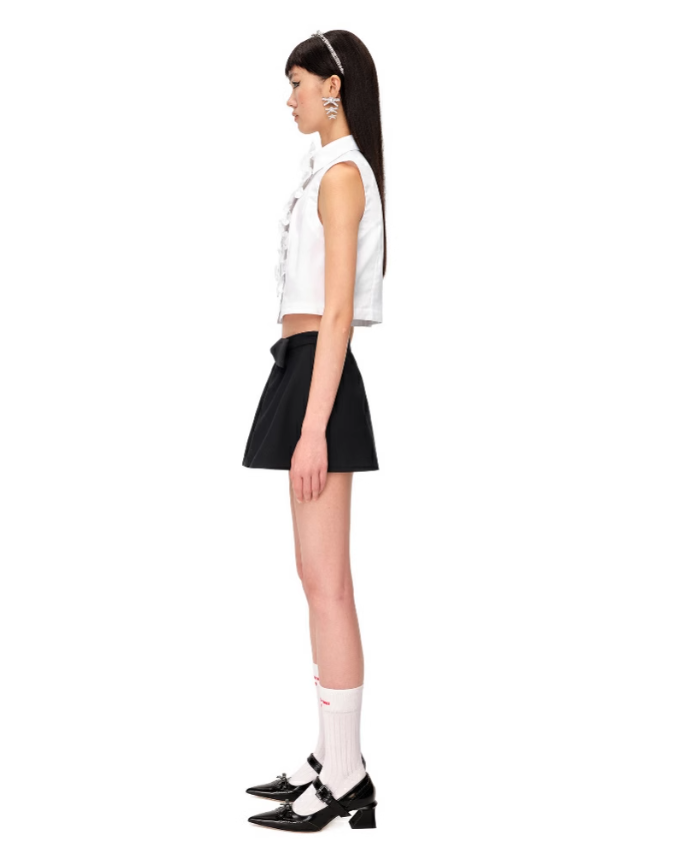 White Ruffled Tank Top