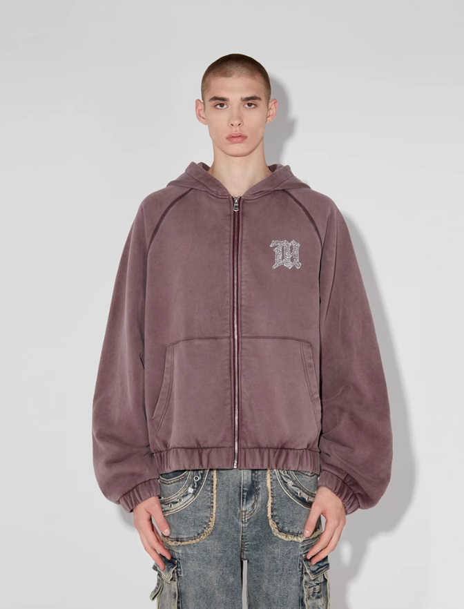 MISBHV X Esther Yu Crystal M Washed Zipper Hoodie