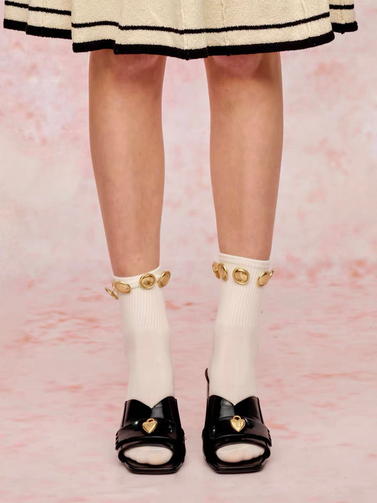 Heart Pendant Wedge Sandals