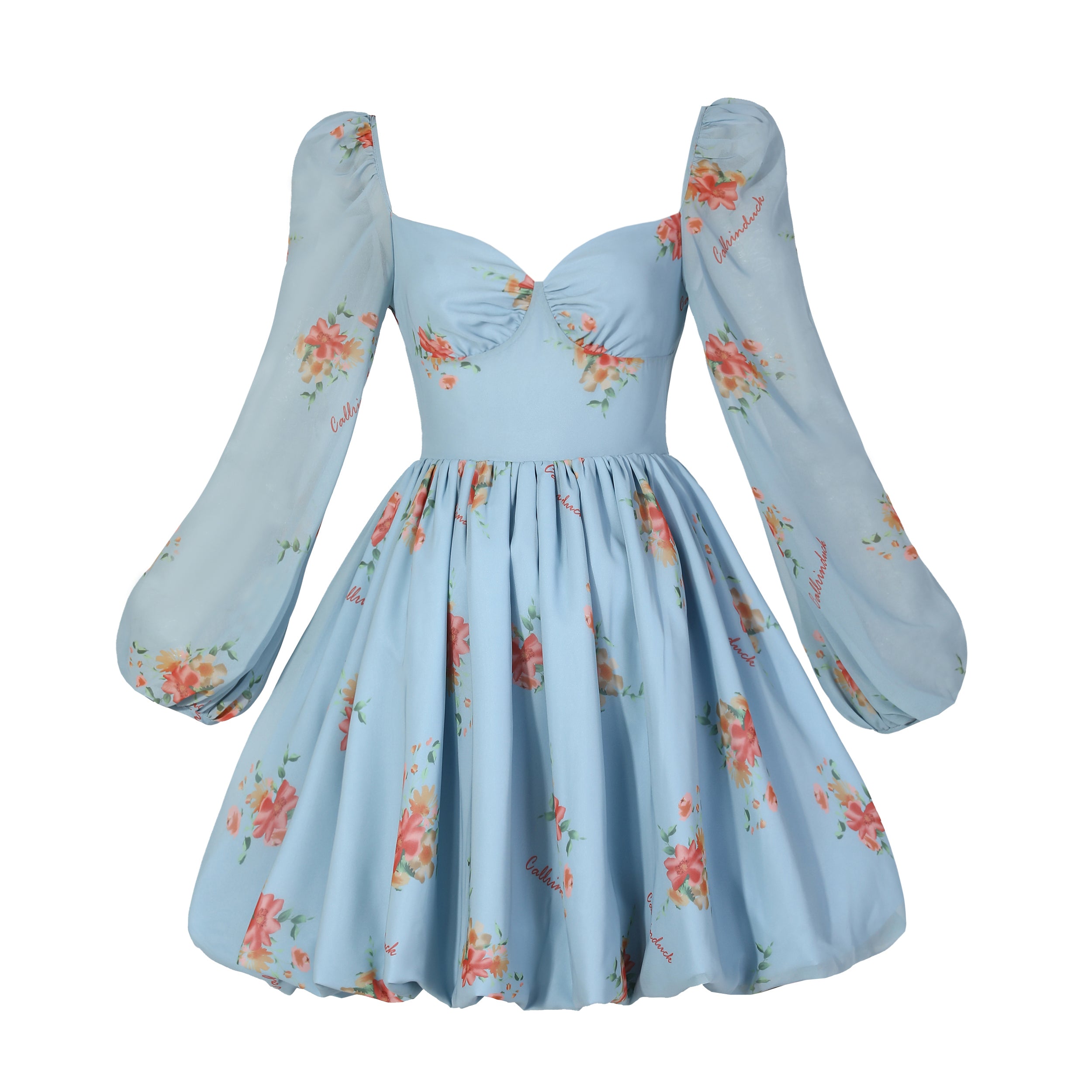 Water Lillies Ruffle Collar Dress