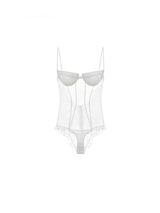 White Ruffled Bodysuit