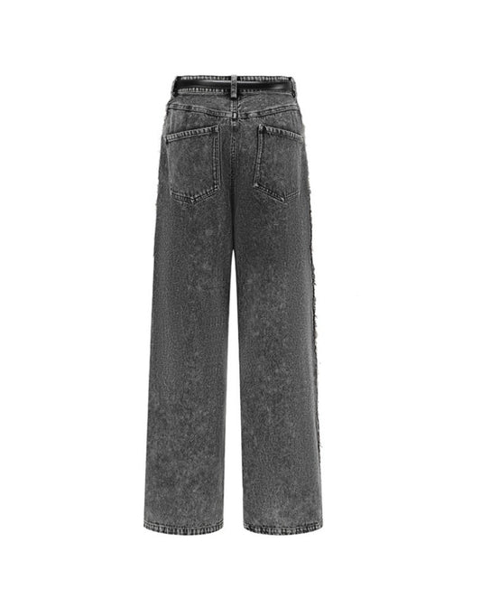 Gray-black Gradient Straight-leg Jeans