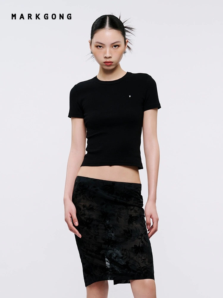 Lace-up Adorned Knit Top