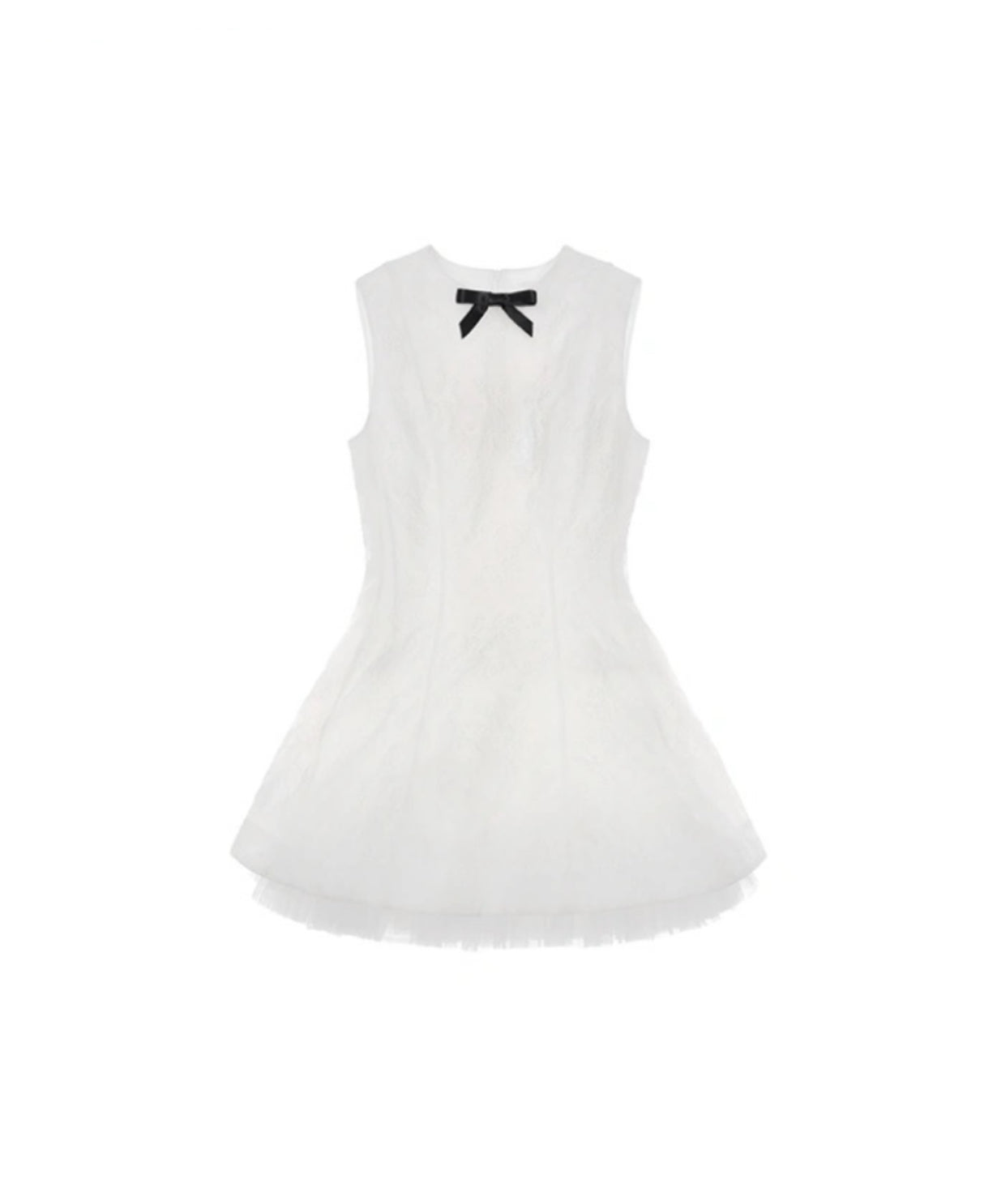 Lace Waist Panel Shirt Mini Dress In White