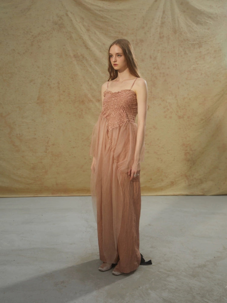 Smoke Pink Long Flowing Strap Camisole Top