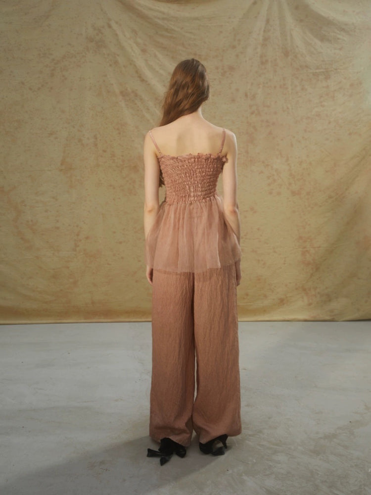 Smoke Pink Long Flowing Strap Camisole Top