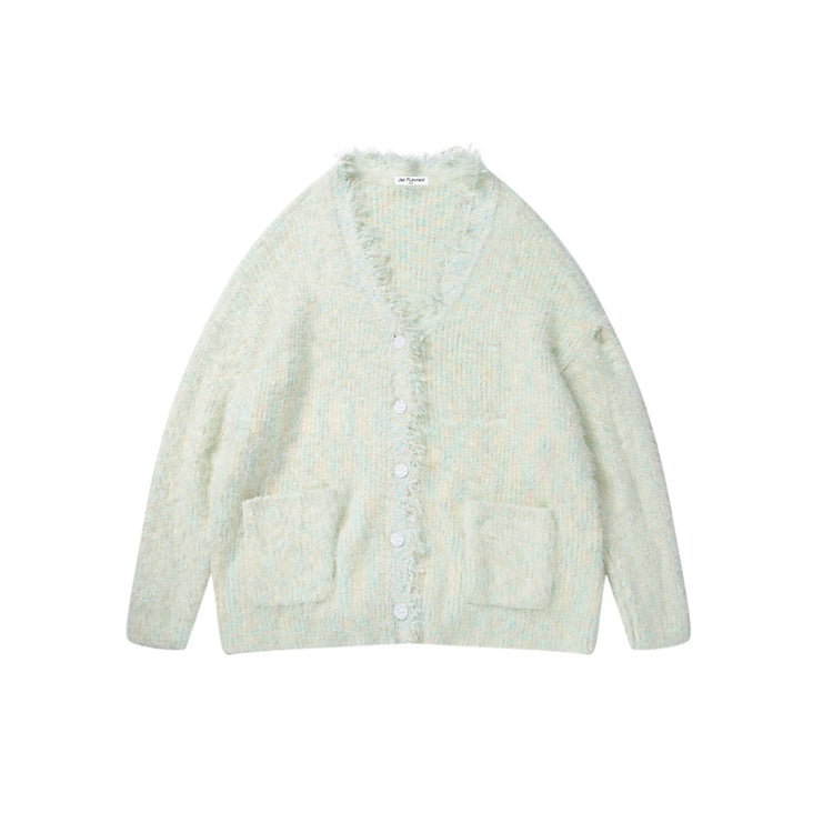 Ice Cream-colored Wheat Ear Fringe Cardigan