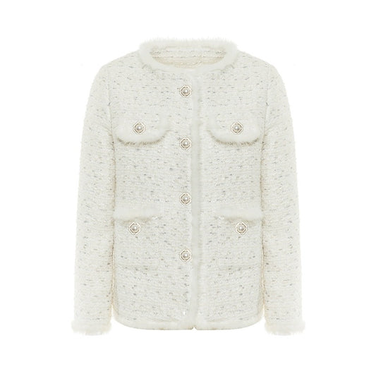 Mink Fur Trim Chanel-style Tweed Jacket