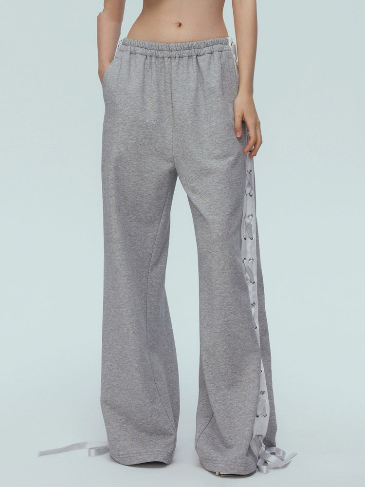 Side Ribbon Loose Fit Sweatpants