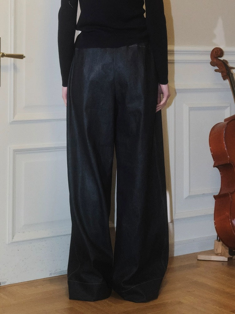 Drawstring Wide-leg Jeans