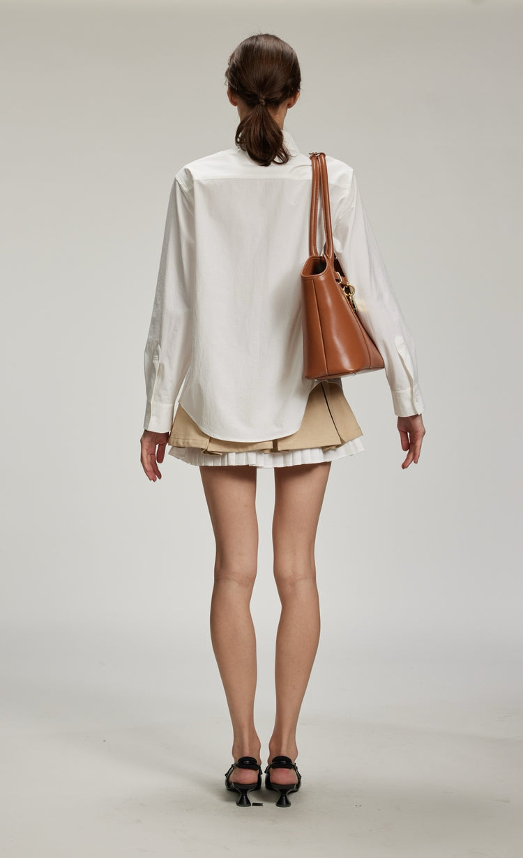 Tie-Decorated Deconstructed Unisex Shirt