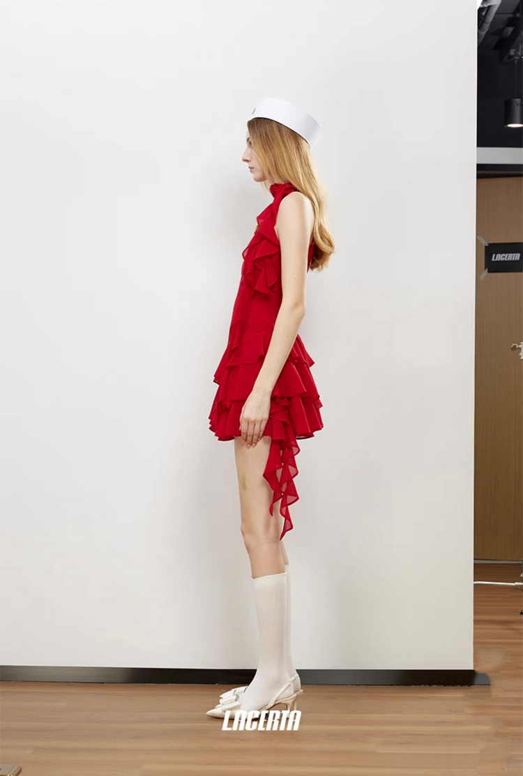 Rose Lace Halter Dress