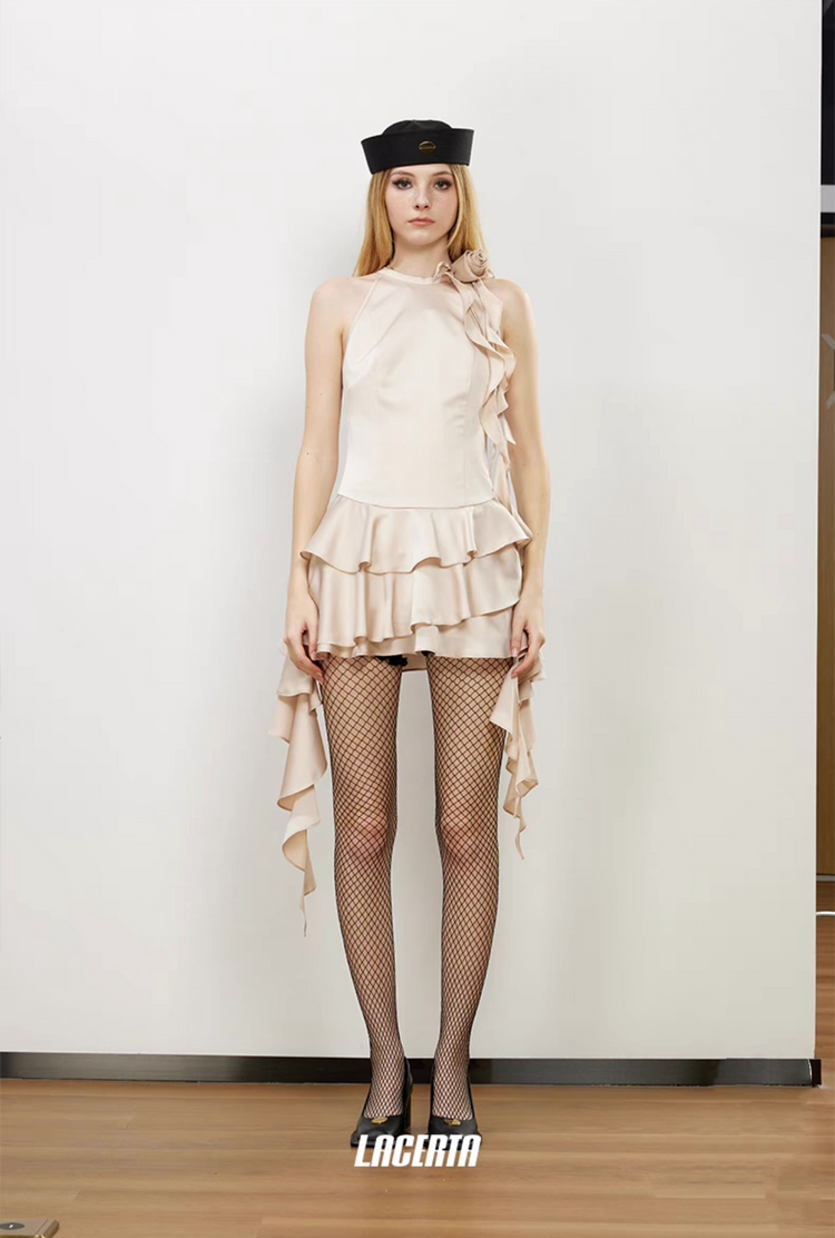 Rose Lace Halter Dress