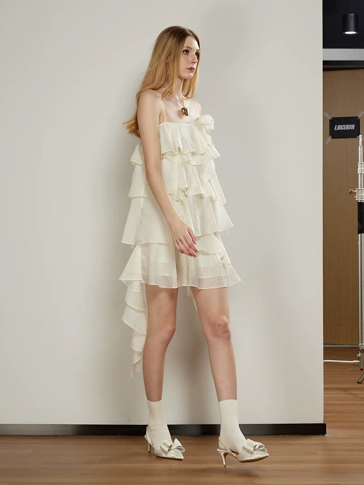 Layered Ruffle Slip Dress