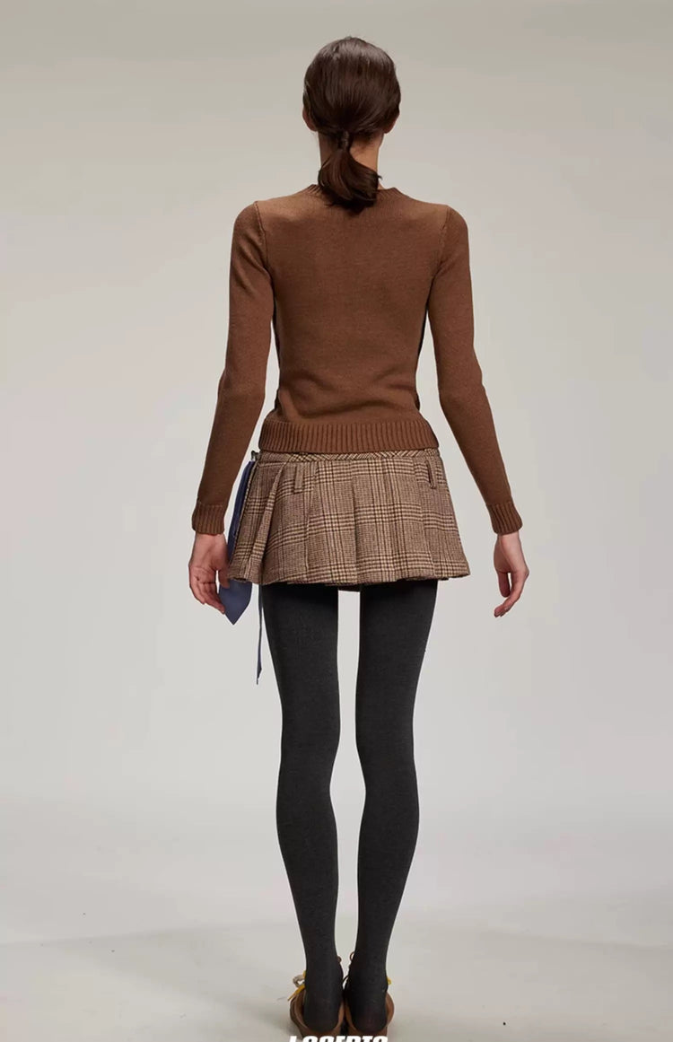 Deconstructed Welsh Grid Tie-design Pleated Skirt