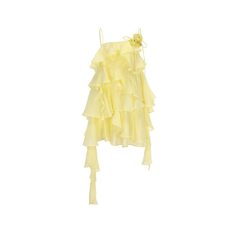 Layered Ruffle Slip Dress