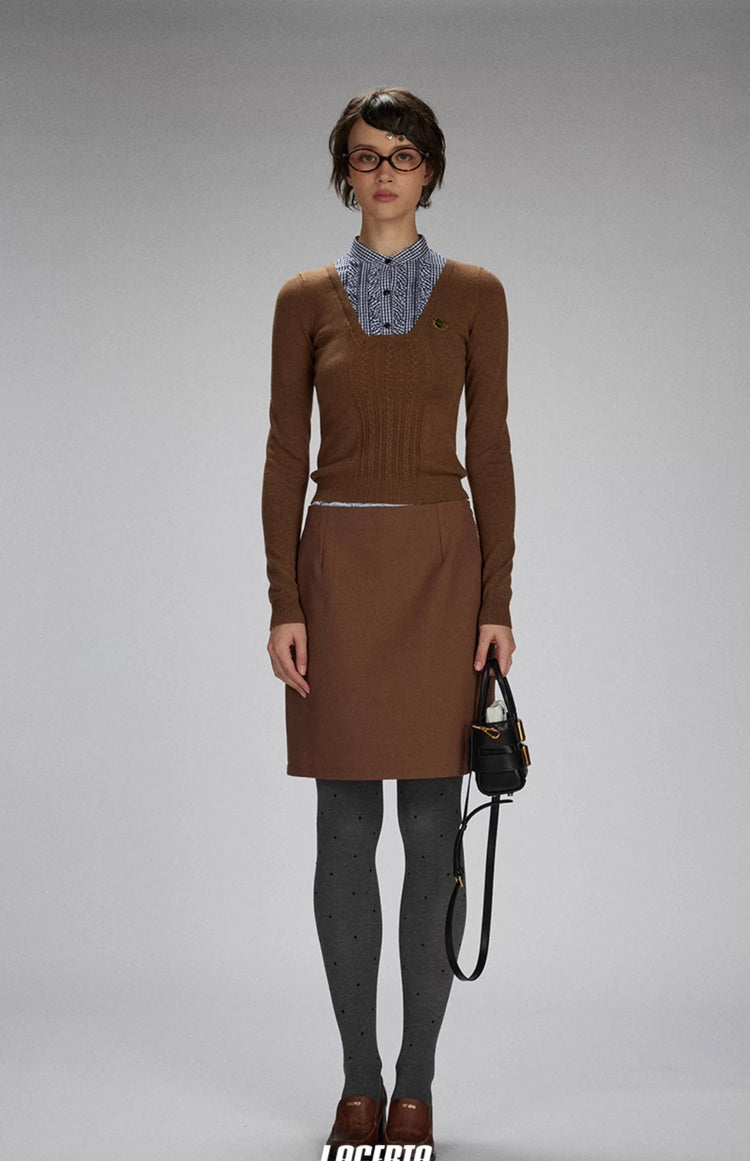 Needle-and-Mesh Patchwork Sweater