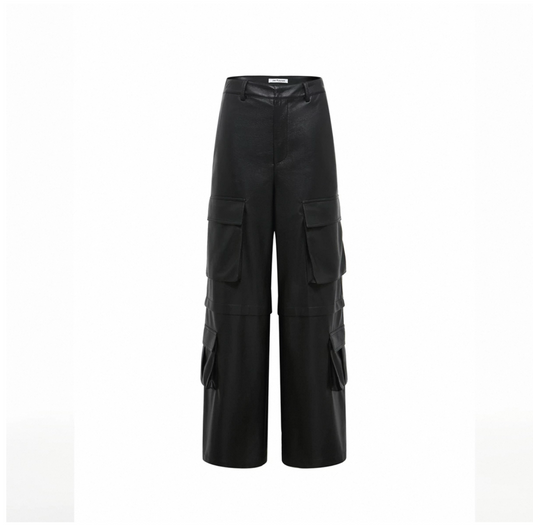 Utility Pocket Leather Pants