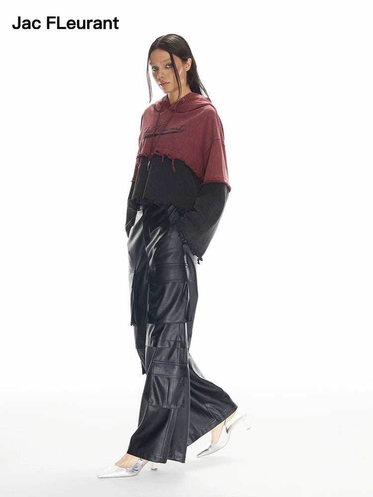 Utility Pocket Leather Pants