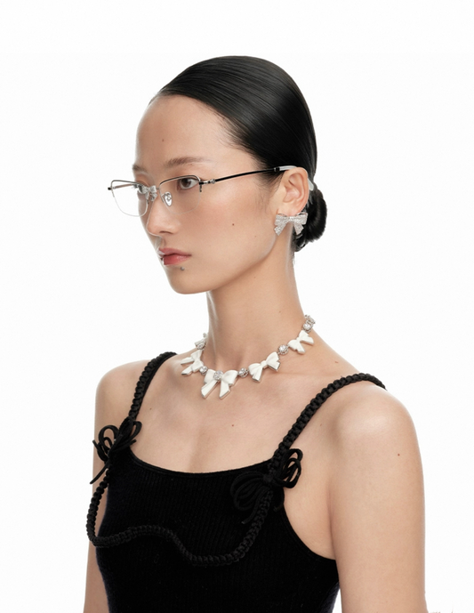 Pave Bowknot Earrings