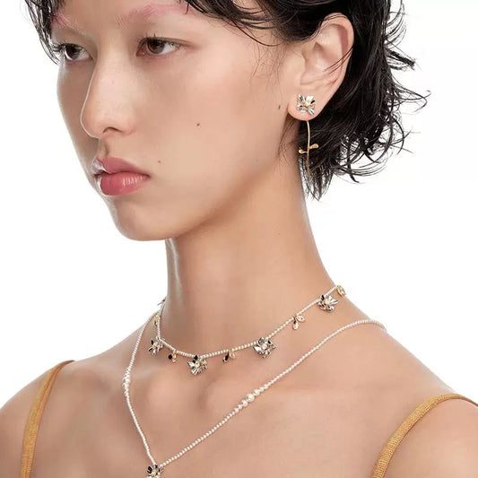 Square Flower Pearl Chain Chocker