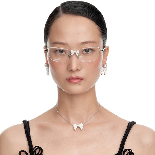 YVMIN X SHUSHUTONG / Double-Sided Ceramic Bow Necklace