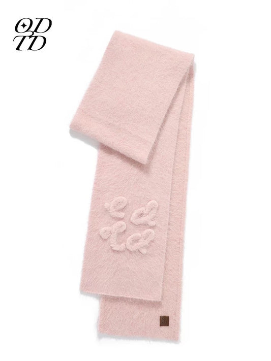 Alpaca Wool Logo Embroidered Scarf