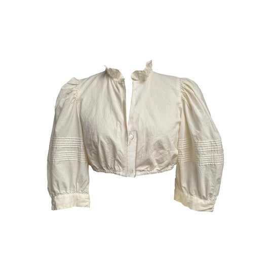 Vacation-style Ruffled Collar Short Shirt