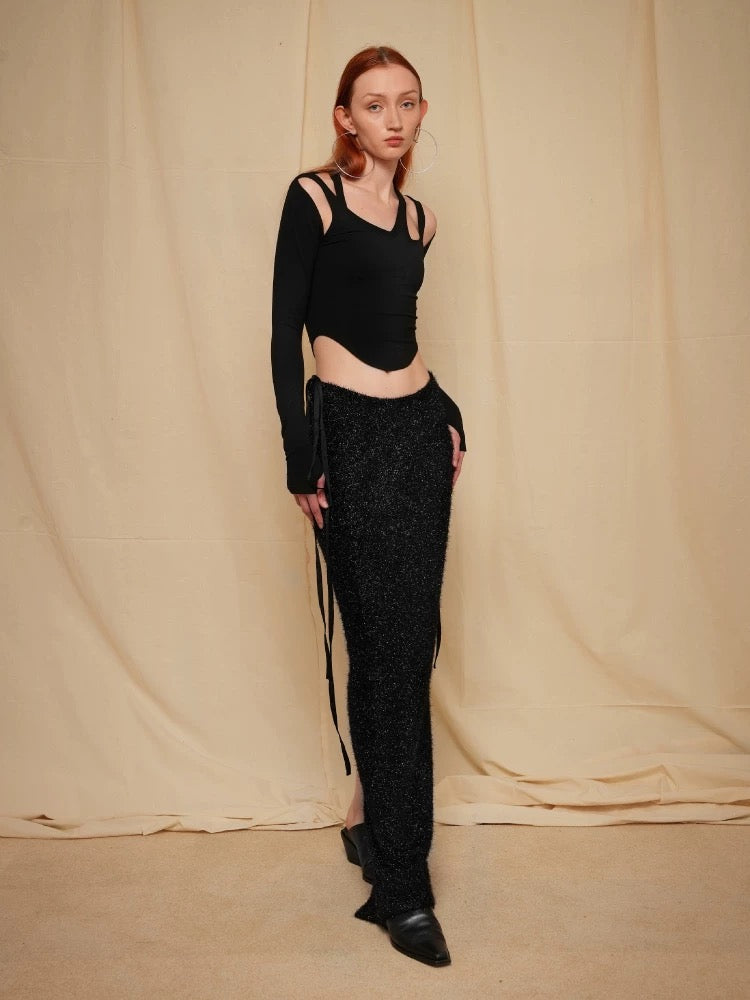 Hollow-out Knitted Base Shirt