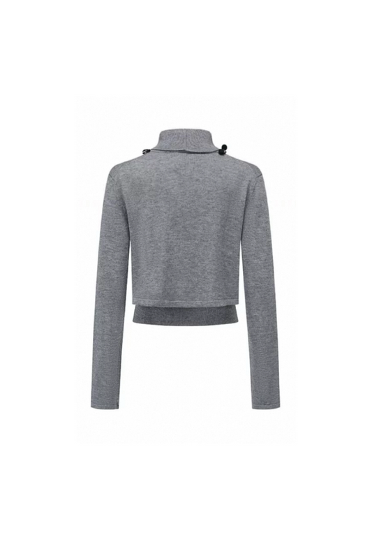 Sequin Lapel Two-Piece Knit Top