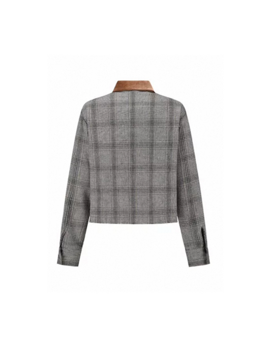 Vintage Plaid Rhinestone Outerwear