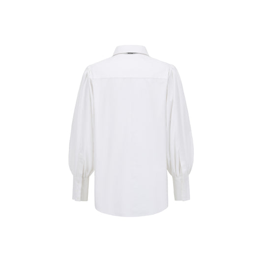 Tie-Style Lantern Sleeve Shirt