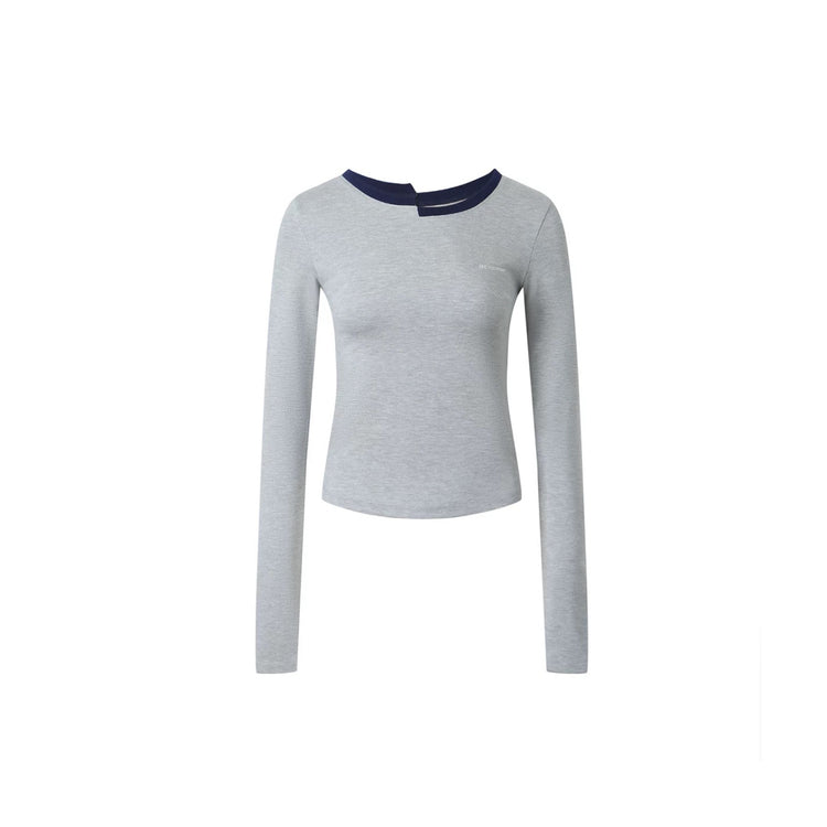 Asymmetrical Misaligned Collar Top