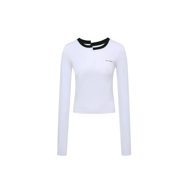 Asymmetrical Misaligned Collar Top
