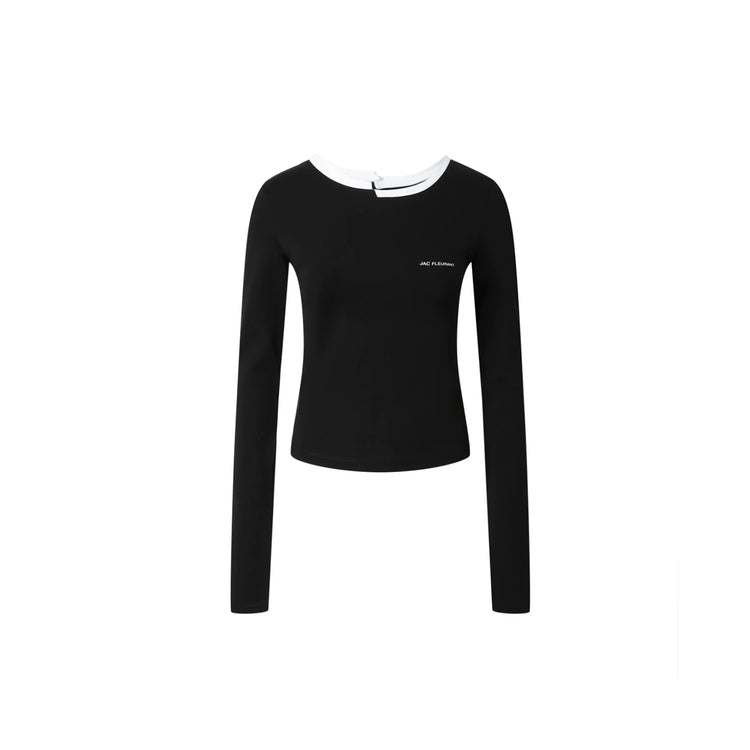 Asymmetrical Misaligned Collar Top