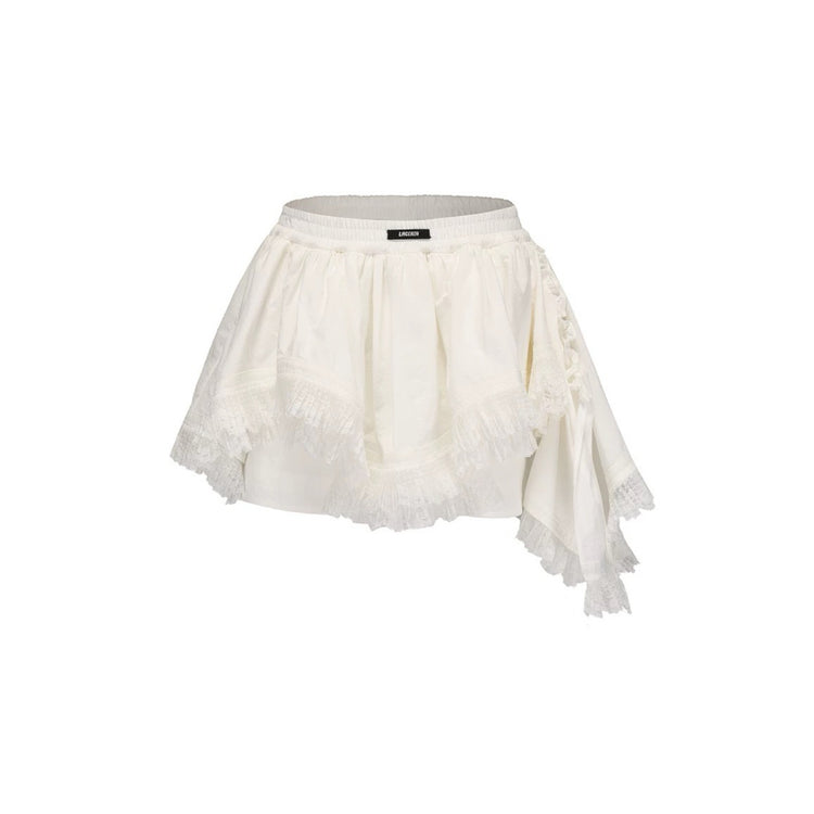 Patchwork Lace Asymmetrical Puffy Skirt