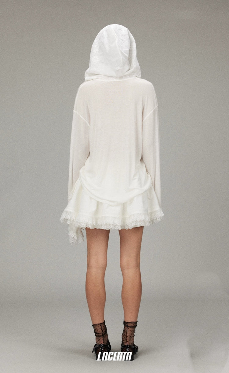 Patchwork Lace Asymmetrical Puffy Skirt