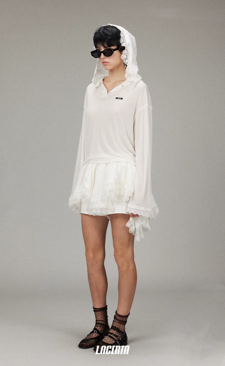 Patchwork Lace Asymmetrical Puffy Skirt