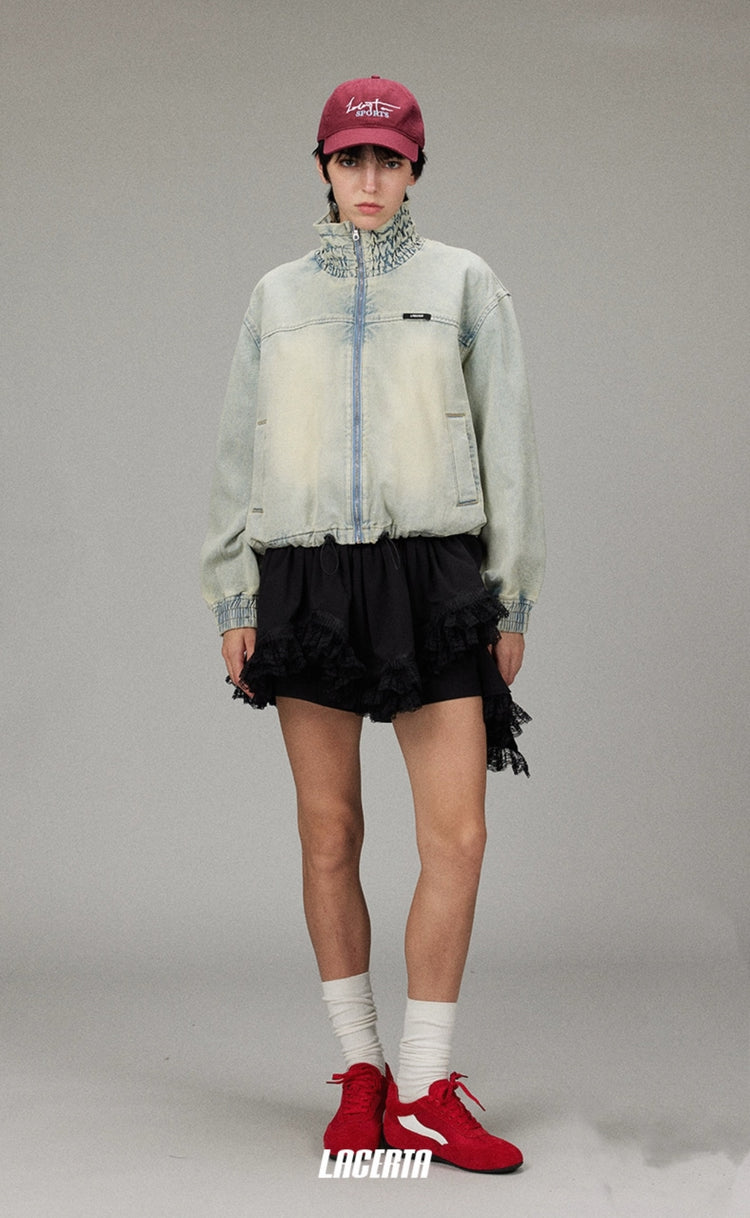 Patchwork Lace Asymmetrical Puffy Skirt