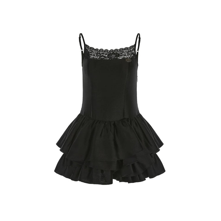 Silk And Lace Patchwork Slip Dress