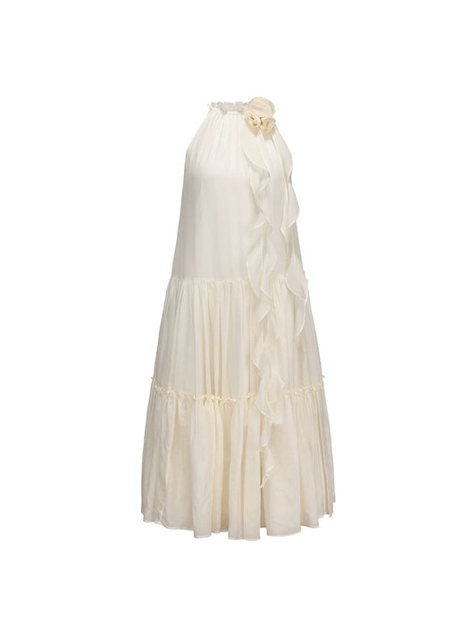 3D Flower Halter Dress